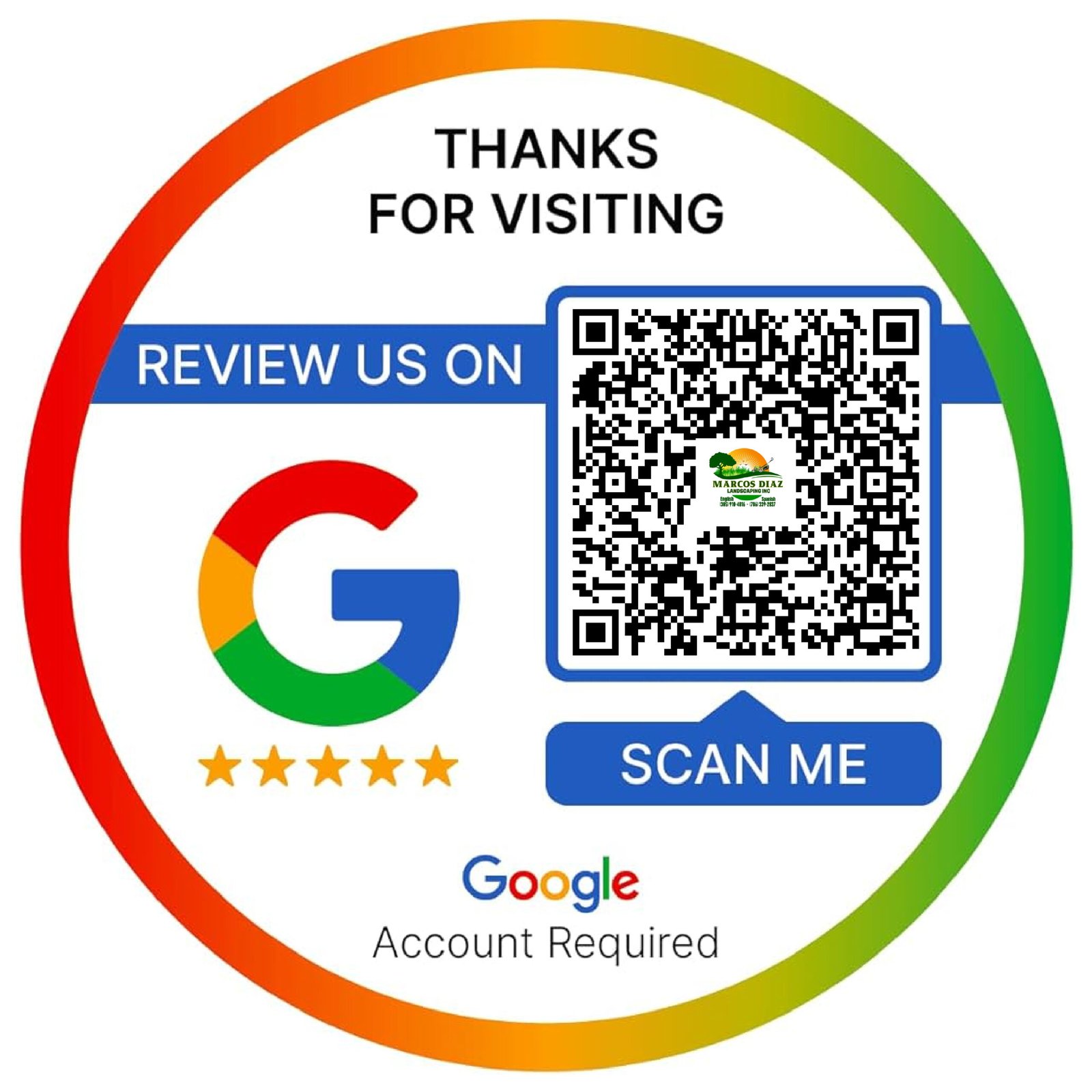 Marcos Diaz Landscaping Inc Google Reviews QR Code